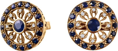 Wiktoriańska - Biżuteria Yes Kolczyki złote z szafirami i diamentami - Kolekcja Wiktoriańska