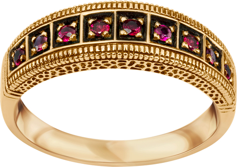 Wiktoriańska - Biżuteria Yes Pierścionek złoty z rubinami - Kolekcja Wiktoriańska