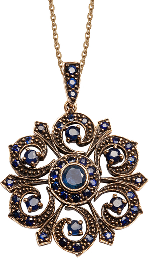 Wiktoriańska - Biżuteria Yes Zawieszka złota z szafirami - Kolekcja Wiktoriańska