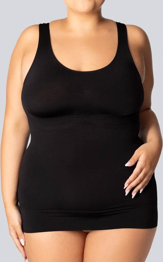 Wyszczuplająca koszulka damska plus size czarna Smoothwear, Kolor czarny (onyx), Rozmiar 5/6, Mona Queen Size