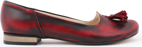 Zapato balerinki - skóra naturalna - model 009 - kolor czarno czerwony