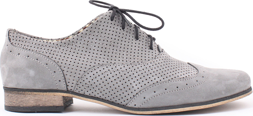 Zapato jazzówki dziurkowane - skóra naturalna - model 246 mix - kolor grafit