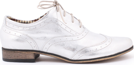 Zapato jazzówki - skóra naturalna - model 246 - kolor srebrny