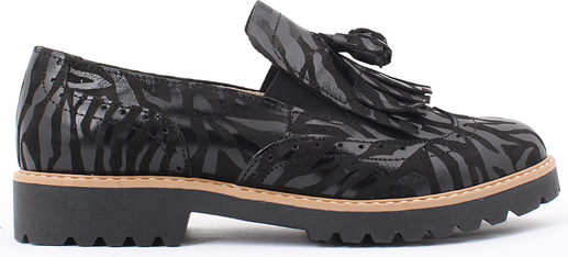 Zapato półbuty - skóra naturalna - model 247 - kolor czarny zebra