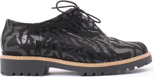 Zapato półbuty - skóra naturalna - model 258 - kolor czarny zebra
