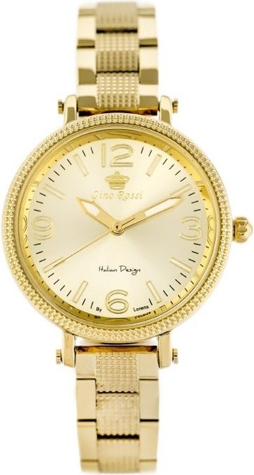 Zegarek damski GINO ROSSI 5631B (zg793c) - Złoty