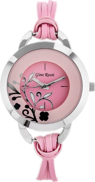 ZEGAREK DAMSKI GINO ROSSI - LACCIO II (zg595l) -pink - Srebrny || Różowy