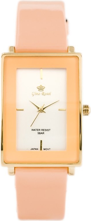 ZEGAREK DAMSKI GINO ROSSI - TITO (zg654d) peach + BOX - Złoty || Różowy