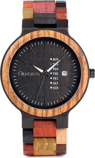 Zegarek drewniany Niwatch COLOUR - tarcza 45 mm