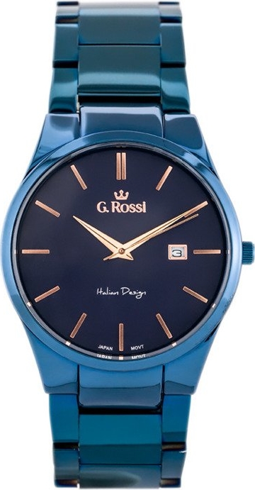 Zegarek GINO ROSSI 8245B2-6F3 (zg259g) navy blue - Niebieski