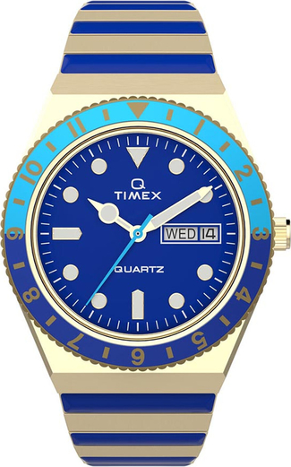 Zegarek TIMEX - Q Timex Malibu TW2V38500 Gold/Blue