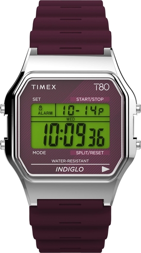Zegarek Timex - T80 TW2V41300 Burgundy/Silver
