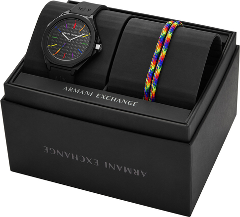 Zestaw zegarek i bransoletka Armani Exchange Andrea Gift Set AX7158SET Czarny