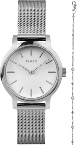 Zestaw zegarek i bransoletka Timex Trend Transcend TWG064000 Silver/Silver