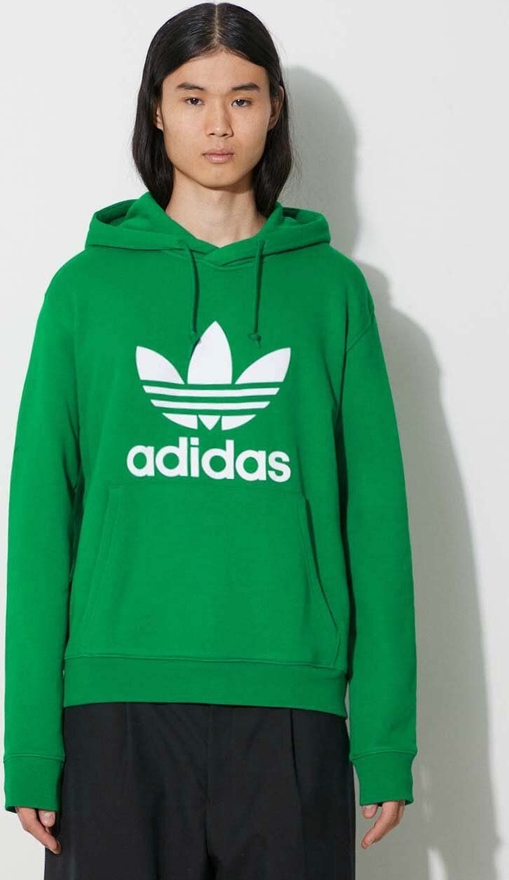 Zielona bluza Adidas Originals w sportowym stylu z bawełny