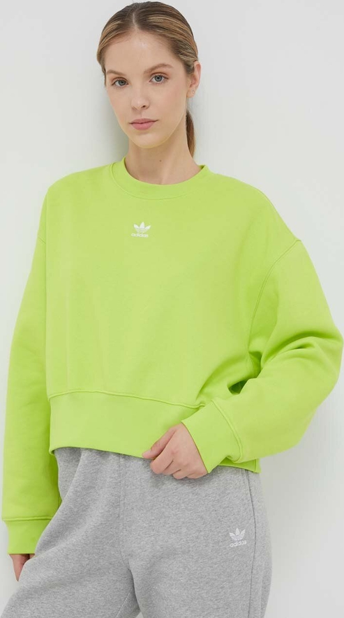 Zielona bluza Adidas Originals z bawełny
