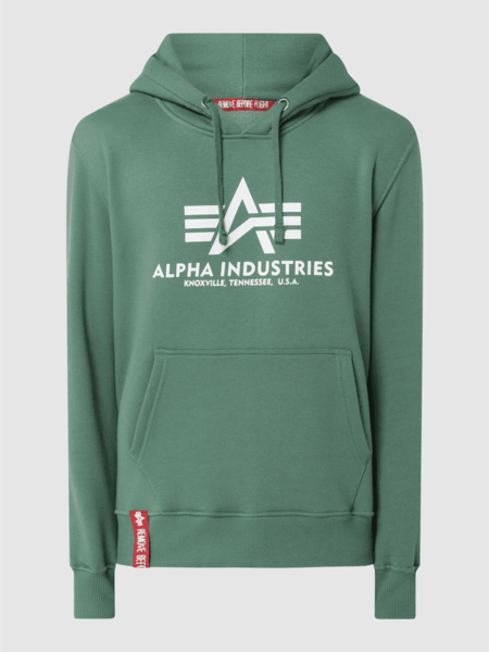 Zielona bluza Alpha Industries w młodzieżowym stylu z bawełny