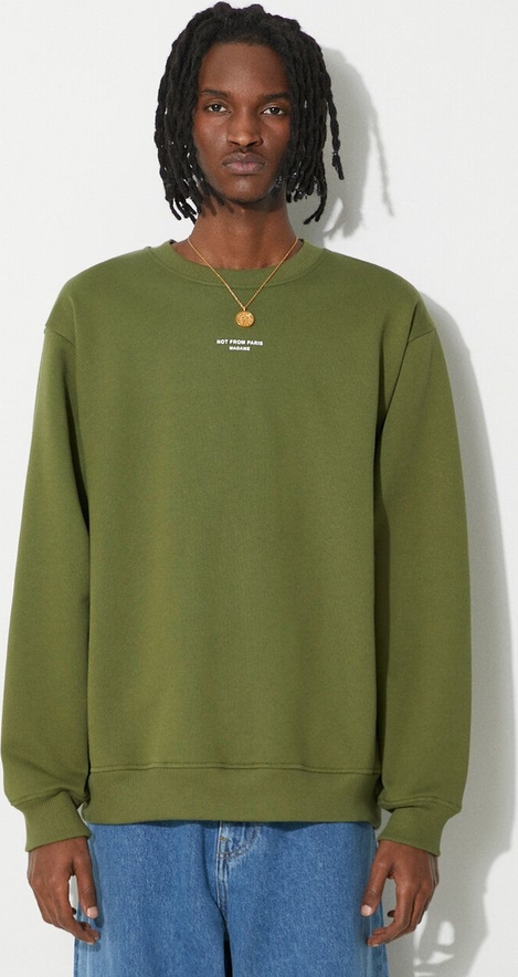 Zielona bluza Drôle De Monsieur w stylu casual z bawełny