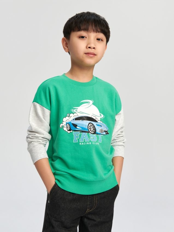 Zielona bluza dziecięca Sinsay dla chłopców