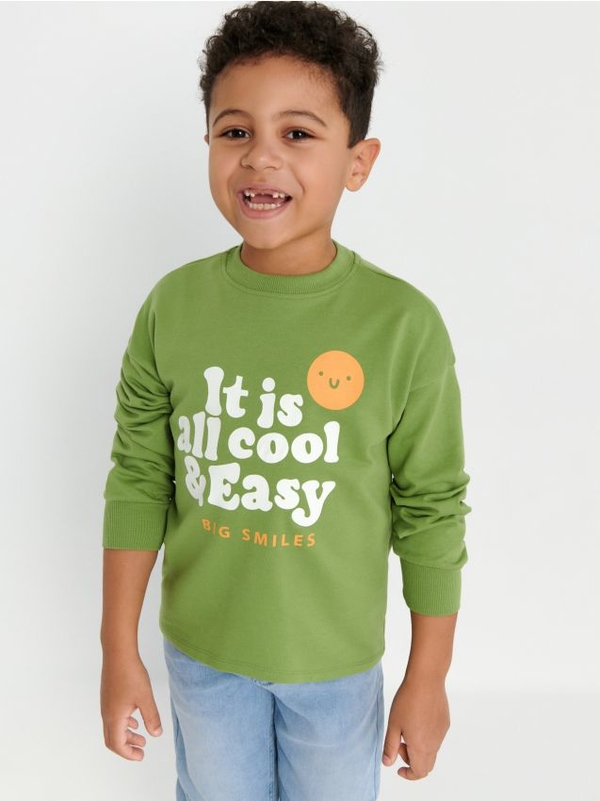 Zielona bluza dziecięca Sinsay z bawełny
