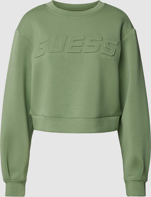 Zielona bluza Guess krótka w stylu casual