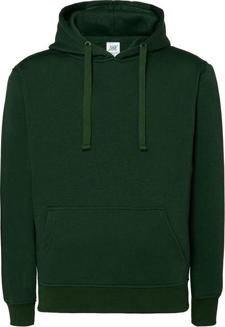 Zielona bluza JK Collection z kapturem w stylu casual z bawełny