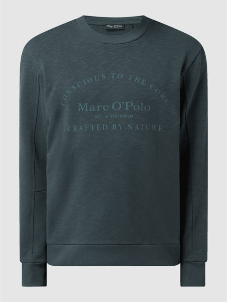 Zielona bluza Marc O'Polo w młodzieżowym stylu z nadrukiem