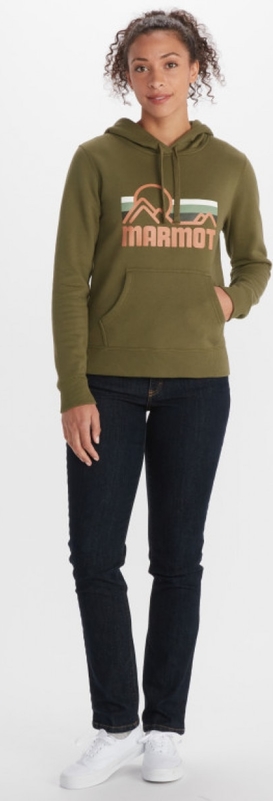 Zielona bluza Marmot w młodzieżowym stylu z kapturem