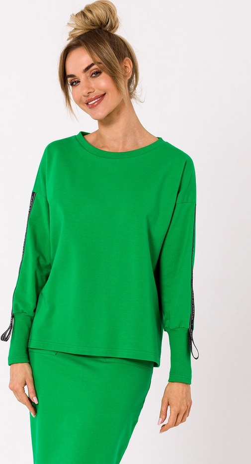 Zielona bluza MOE z bawełny w stylu casual