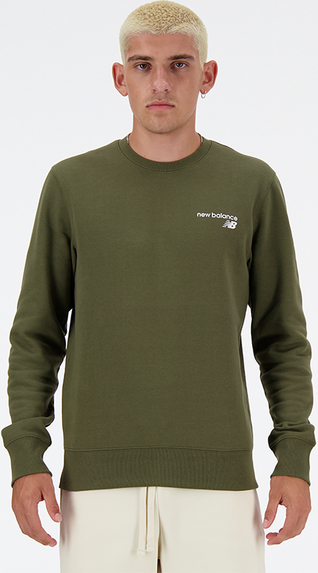 Zielona bluza New Balance w sportowym stylu z bawełny