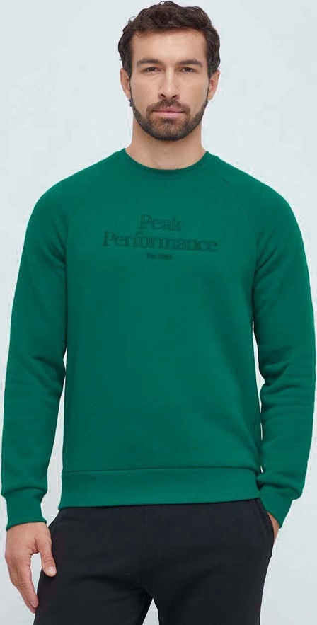 Zielona bluza Peak performance z bawełny