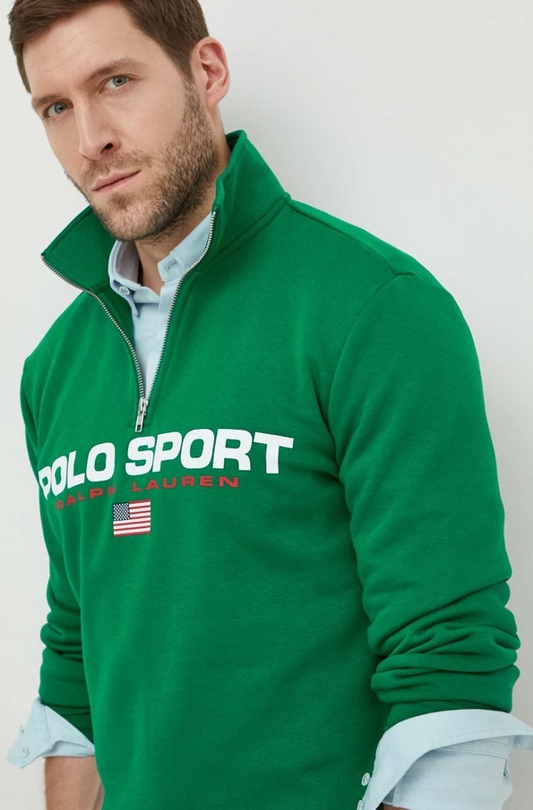 Zielona bluza POLO RALPH LAUREN z nadrukiem w młodzieżowym stylu