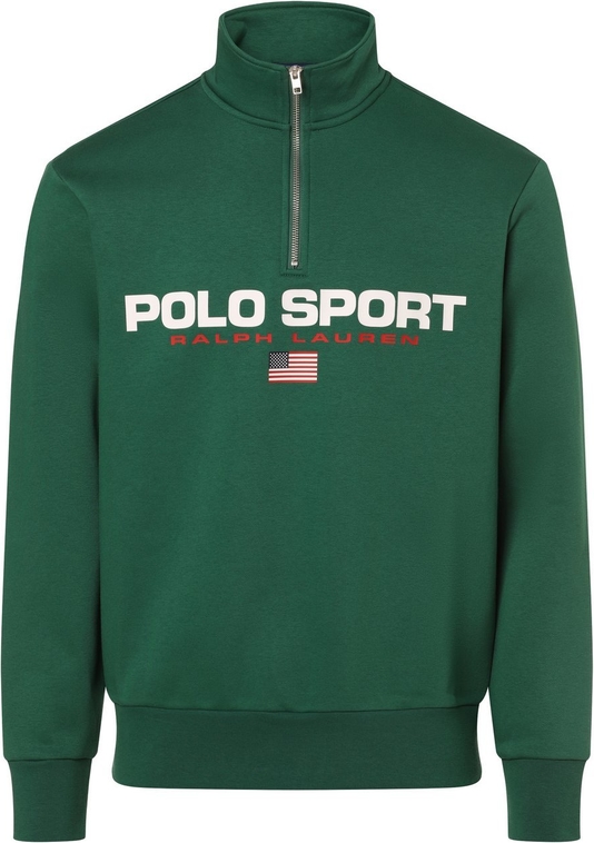 Zielona bluza Polo Sport w młodzieżowym stylu z nadrukiem