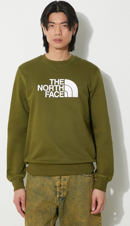 Zielona bluza The North Face z bawełny z nadrukiem w sportowym stylu