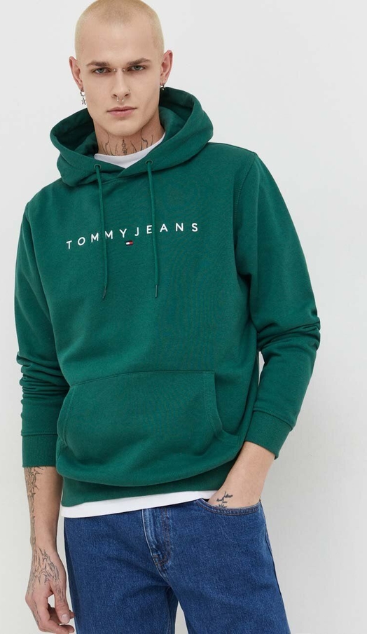 Zielona bluza Tommy Jeans z bawełny w młodzieżowym stylu