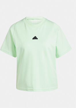 Zielona bluzka Adidas z krótkim rękawem