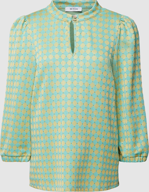 Zielona bluzka Be Pure Dutch z dekoltem w kształcie litery v w stylu casual