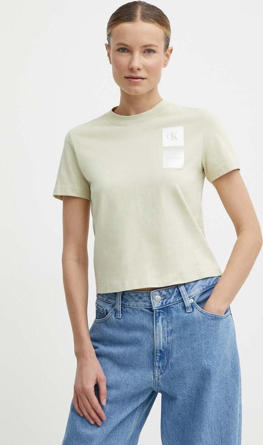Zielona bluzka Calvin Klein z bawełny