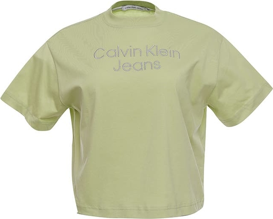 Zielona bluzka Calvin Klein z krótkim rękawem