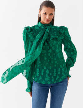 Zielona bluzka Custommade z długim rękawem