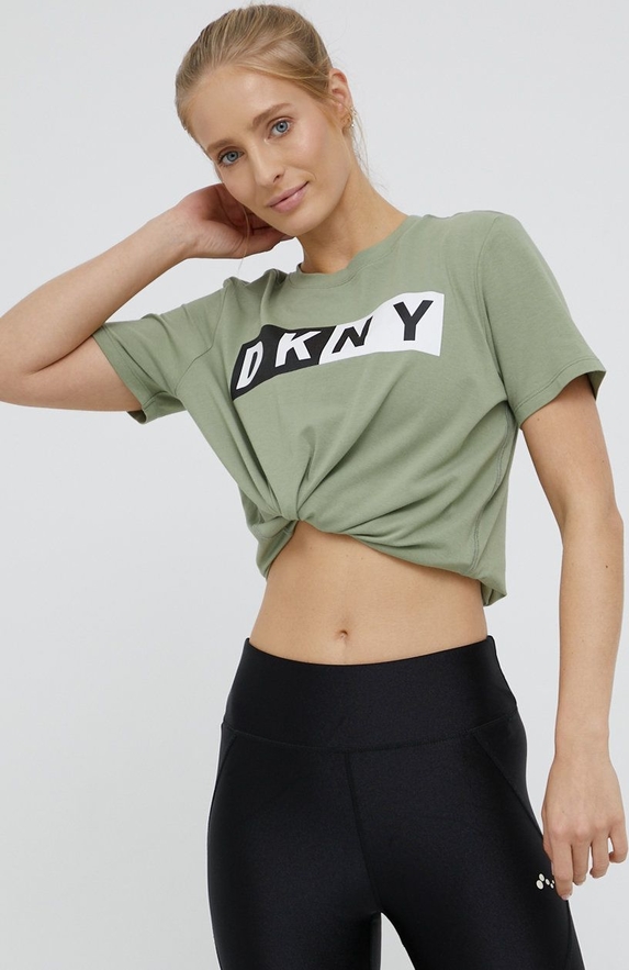 Zielona bluzka DKNY w młodzieżowym stylu