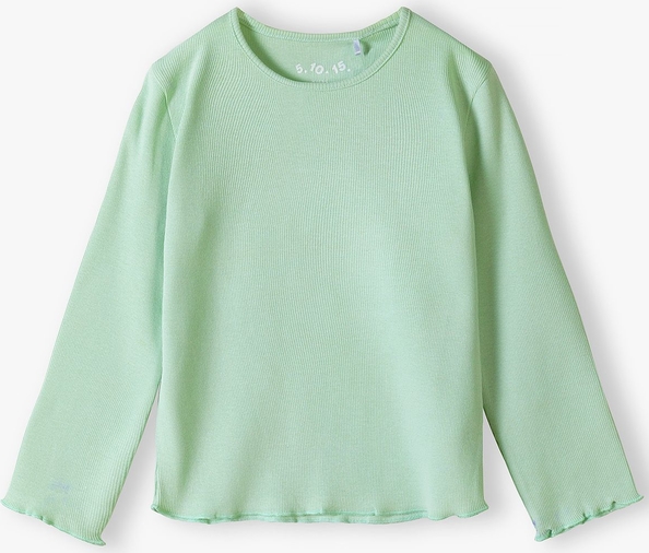 Zielona bluzka dziecięca 5.10.15. dla dziewczynek z długim rękawem z jeansu