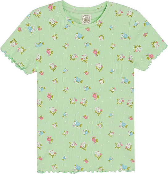 Zielona bluzka dziecięca Cool Club dla dziewczynek z bawełny
