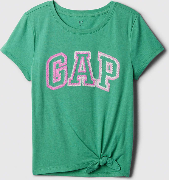 Zielona bluzka dziecięca Gap z bawełny