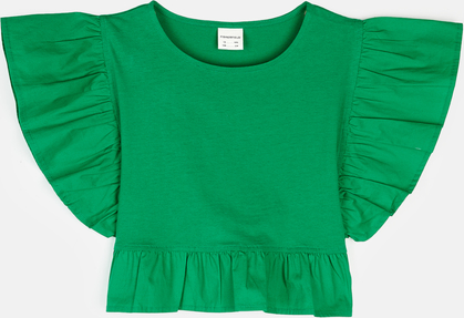 Zielona bluzka dziecięca Gate z bawełny