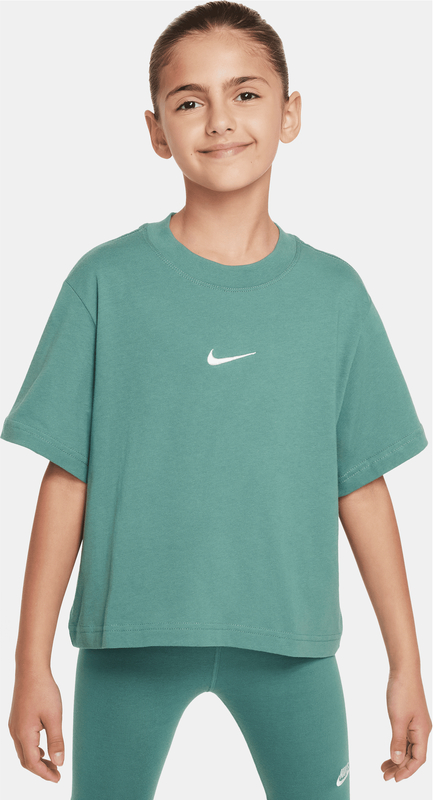 Zielona bluzka dziecięca Nike dla dziewczynek z bawełny