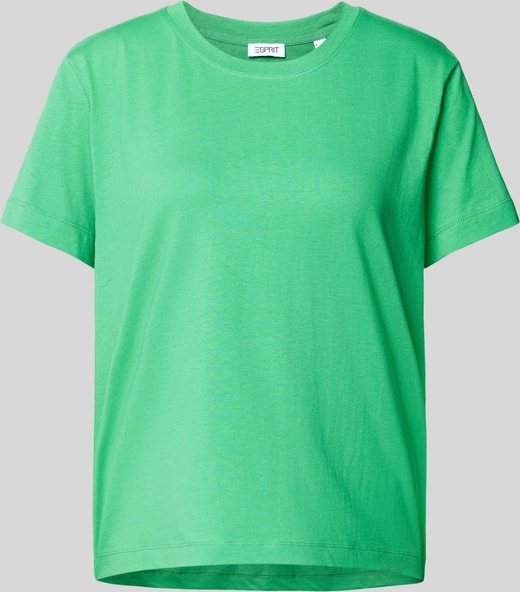 Zielona bluzka Esprit w stylu casual z bawełny z okrągłym dekoltem