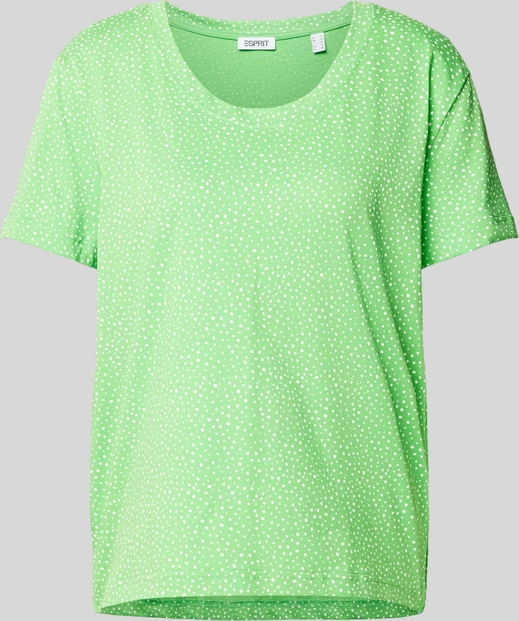 Zielona bluzka Esprit w stylu casual z krótkim rękawem z bawełny