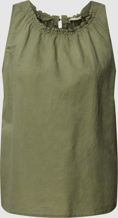 Zielona bluzka Esprit w stylu casual z okrągłym dekoltem z bawełny