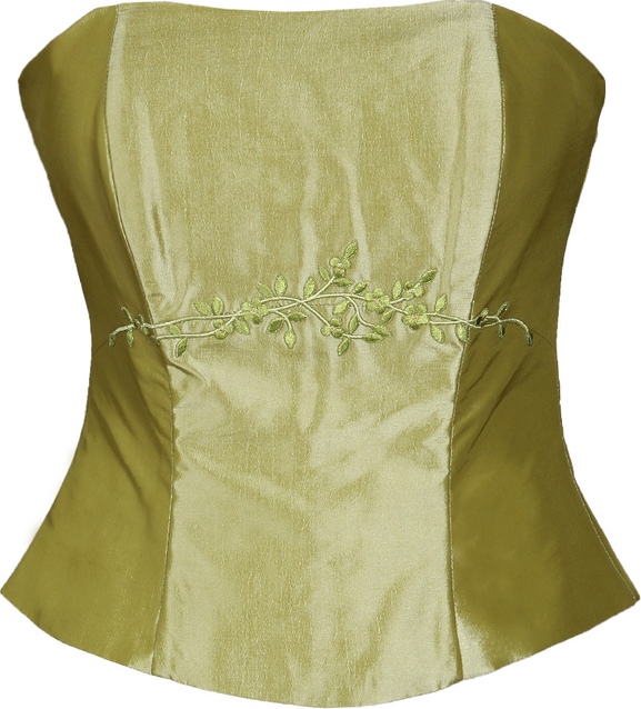 Zielona bluzka Fokus w stylu glamour bez rękawów